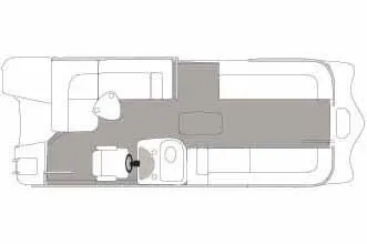 Slide: The Image of 2013 Hurricane Fundeck 216 boat interior with white and brown cushioned seating. - 6