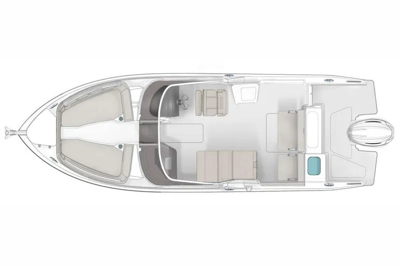 Slide: The Image of Manufacturer Provided Image: 2025 Pursuit DC 246 Dual Console boat layout, top view, spacious seating and storage. - 15