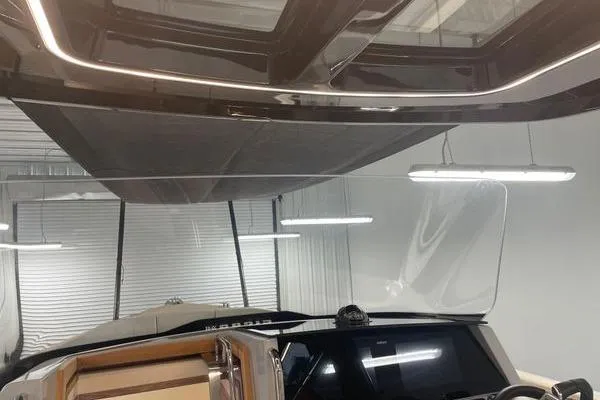 Slide: The Image of 2023 Fjord 38 Xpress interior with modern design and advanced navigation system. - 25