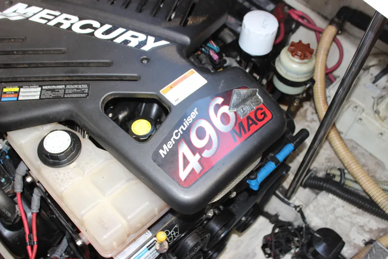 Slide: The Image of MerCruiser 496 MAG engine in 2008 Formula 34 Performance Cruiser. - 61