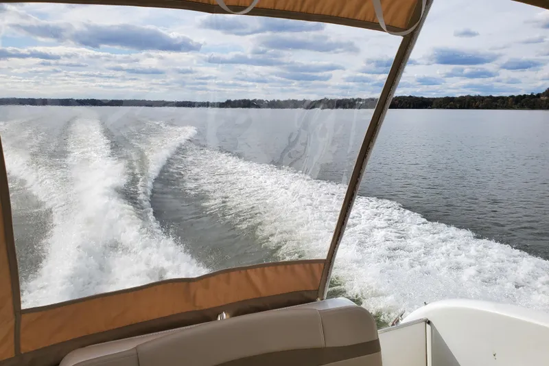 Slide: The Image of 2008 Formula 34 Performance Cruiser on a lake, view from the rear deck. - 67