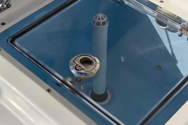 Slide: The Image of 2022 Albemarle 36 Express boat with outboard engines and seating area. - 28