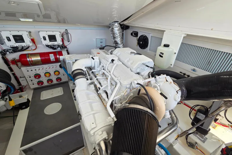 Slide: The Image of Manufacturer Provided Image: Modern bathroom in 2022 Albemarle 36 Express boat with shower and sink. - 37