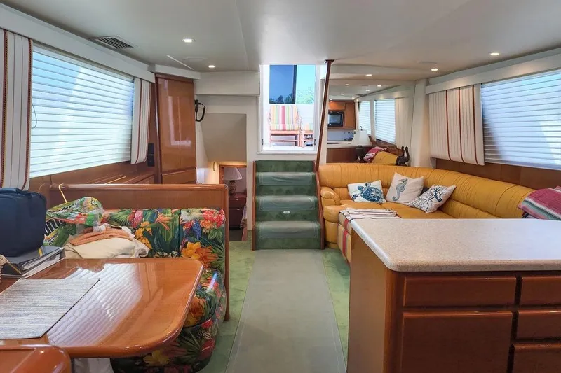 Slide: The Image of Luxurious interior of a 1999 Viking Cockpit Sports Yacht with modern amenities. - 5