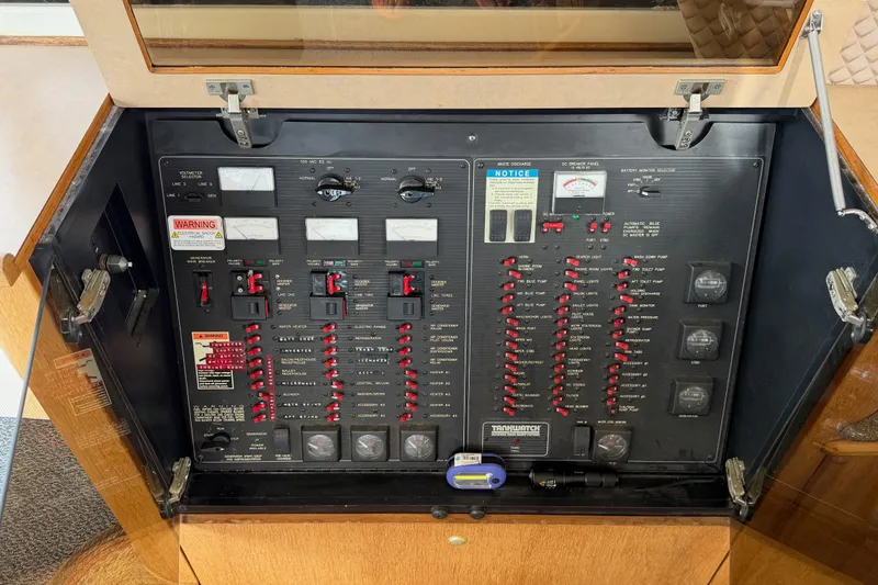Slide: The Image of Electrical control panel of a 1998 Bayliner 4788 Pilot House Motoryacht. - 33