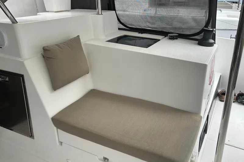 Slide: The Image of Cozy seating area on 2019 Fountaine Pajot Helia 44 Evolution catamaran. - 32