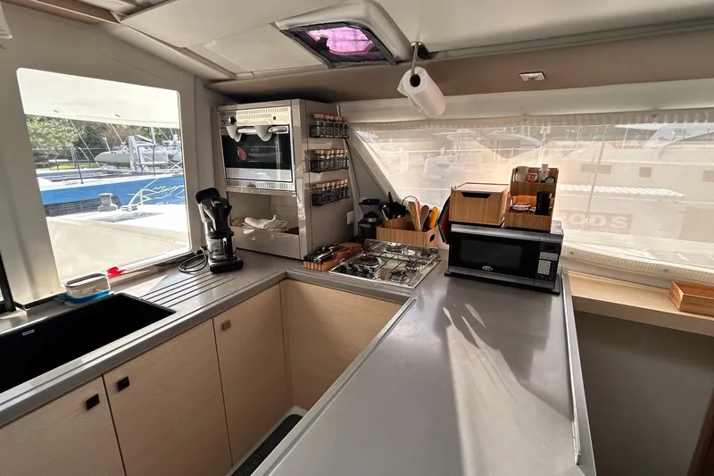 Slide: The Image of Modern kitchen interior of 2019 Fountaine Pajot Helia 44 Evolution catamaran. - 66