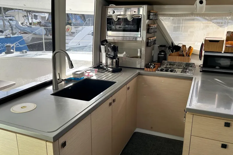Slide: The Image of Modern kitchen interior of 2019 Fountaine Pajot Helia 44 Evolution catamaran. - 67