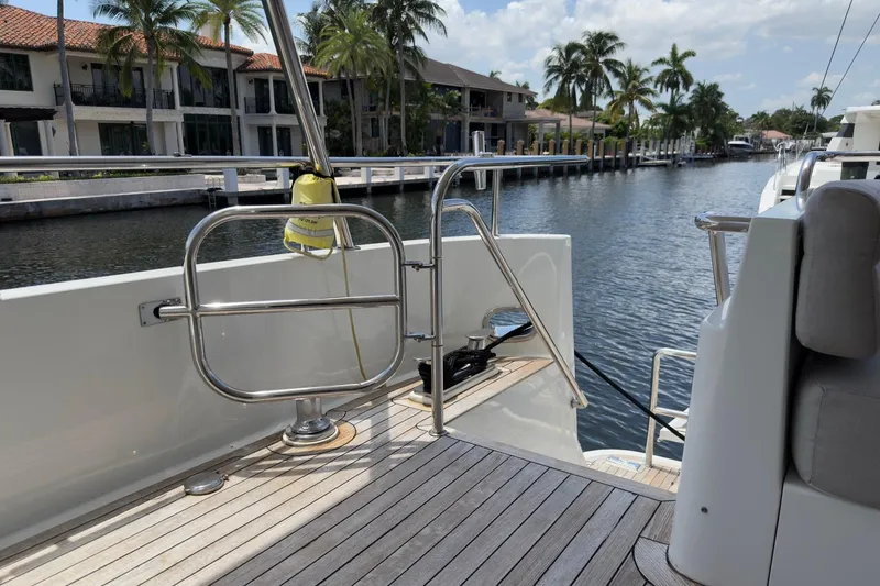 Slide: The Image of Luxurious 2006 Cheoy Lee 84 Bravo yacht with sun loungers on deck. - 16