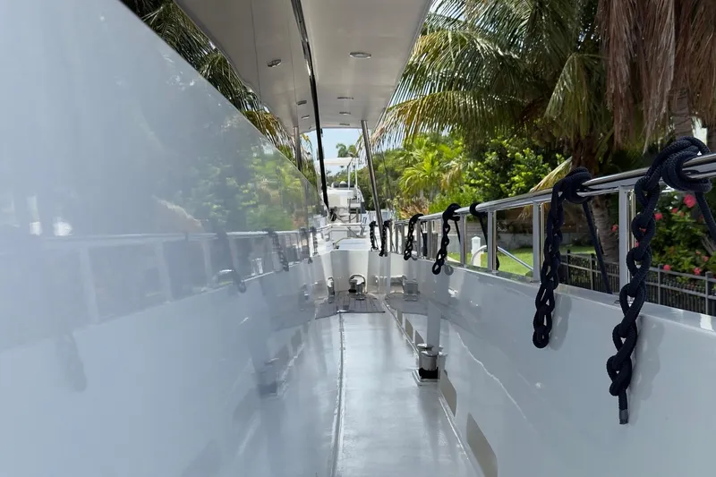 Slide: The Image of Luxurious bedroom interior of 2006 Cheoy Lee 84 Bravo yacht with elegant wood finishes. - 40