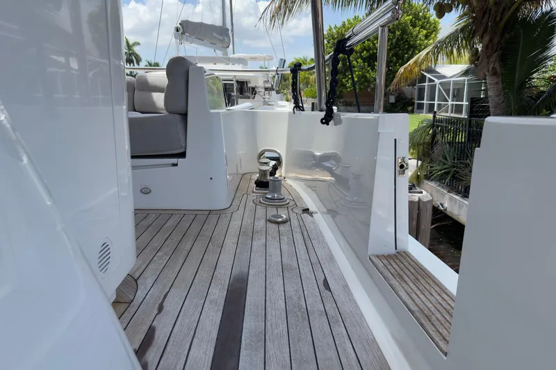 Slide: The Image of Luxurious bathroom in 2006 Cheoy Lee 84 Bravo yacht with elegant fixtures and skylight. - 42