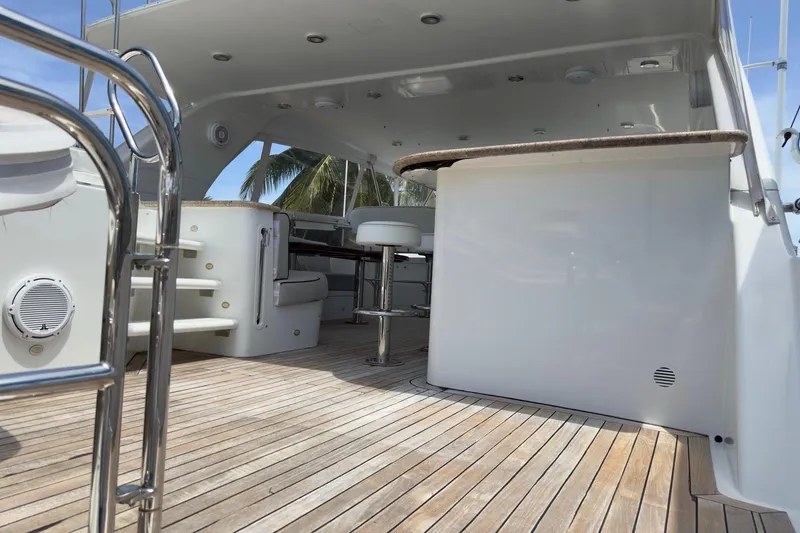 Slide: The Image of Luxurious interior of 2006 Cheoy Lee 84 Bravo yacht with elegant wood furnishings. - 44