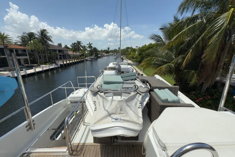 Slide: The Image of Luxurious 2006 Cheoy Lee 84 Bravo yacht cabin with twin beds and elegant staircase. - 49