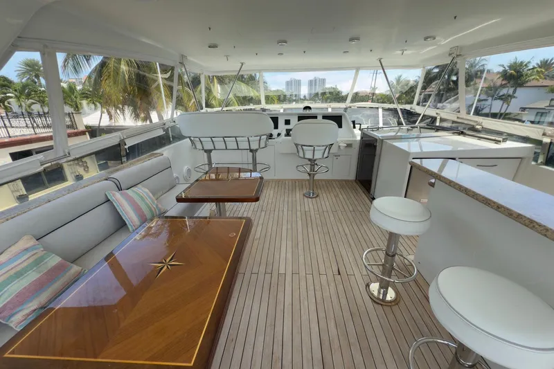 Slide: The Image of Bathroom and sink area on 2006 Cheoy Lee 84 Bravo yacht, featuring modern amenities. - 54