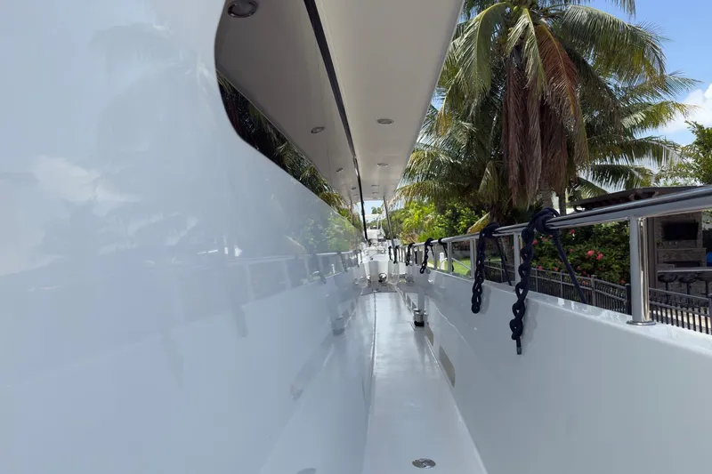 Slide: The Image of Luxurious interior of 2006 Cheoy Lee 84 Bravo yacht with helm and seating area. - 39