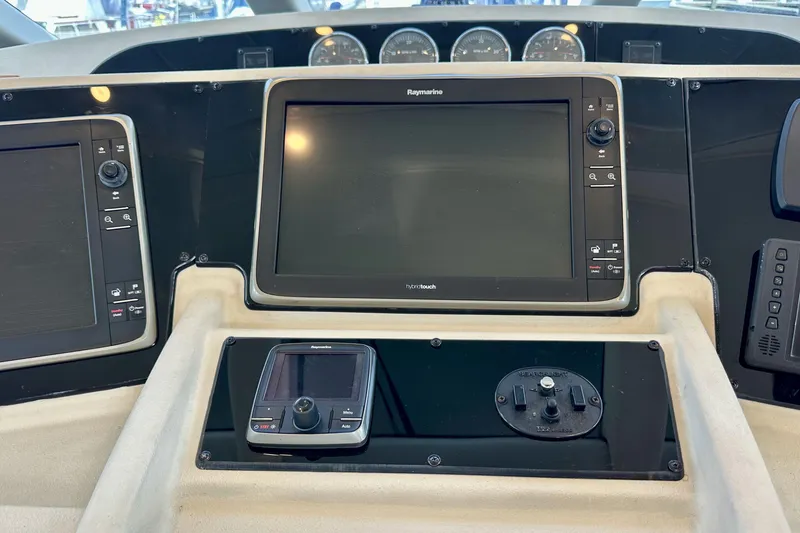 Slide: The Image of Control panel of a 2004 Meridian 580 Pilothouse with Raymarine electronics. - 59
