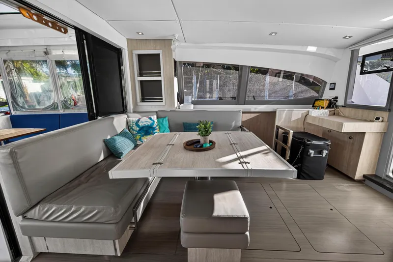Slide: The Image of Modern interior of 2020 Leopard 40 catamaran with dining area and stylish decor. - 59