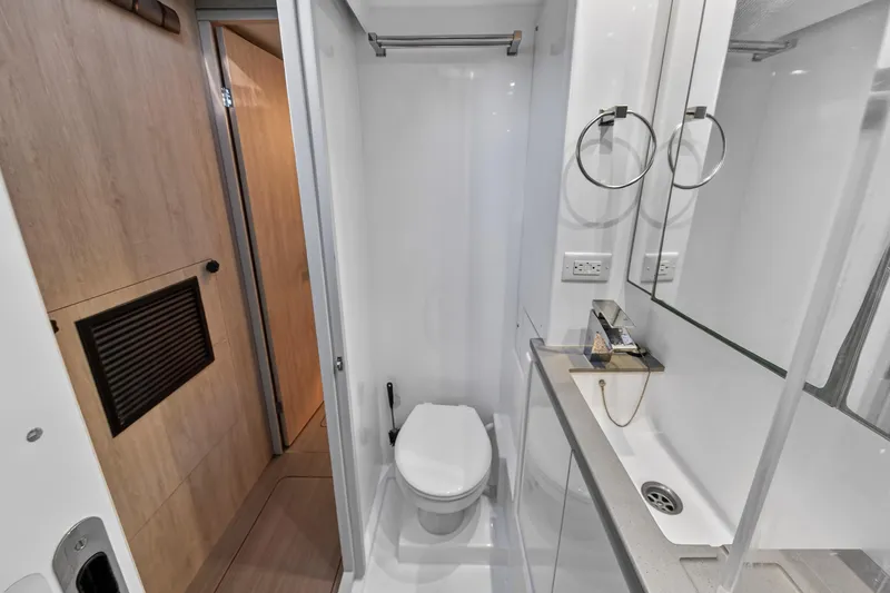 Slide: The Image of Modern bathroom in 2020 Leopard 40 yacht with toilet and sink. - 98