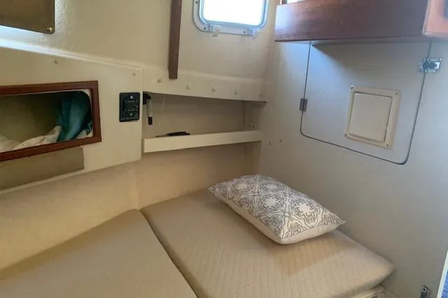 Slide: The Image of Interior of 2002 Rosborough RF-246 Custom Wheelhouse with steering wheel and cushioned seat. - 8