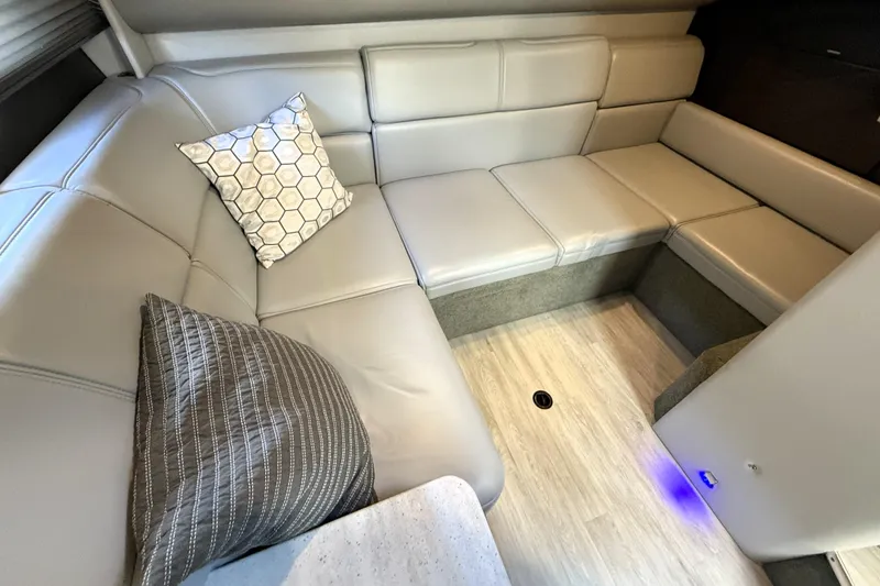 Slide: The Image of Interior of 2018 Formula 37 Performance Cruiser with modern kitchenette and cozy sleeping area. - 21