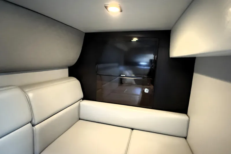 Slide: The Image of 2018 Formula 37 Performance Cruiser bathroom with modern fixtures and compact design. - 22