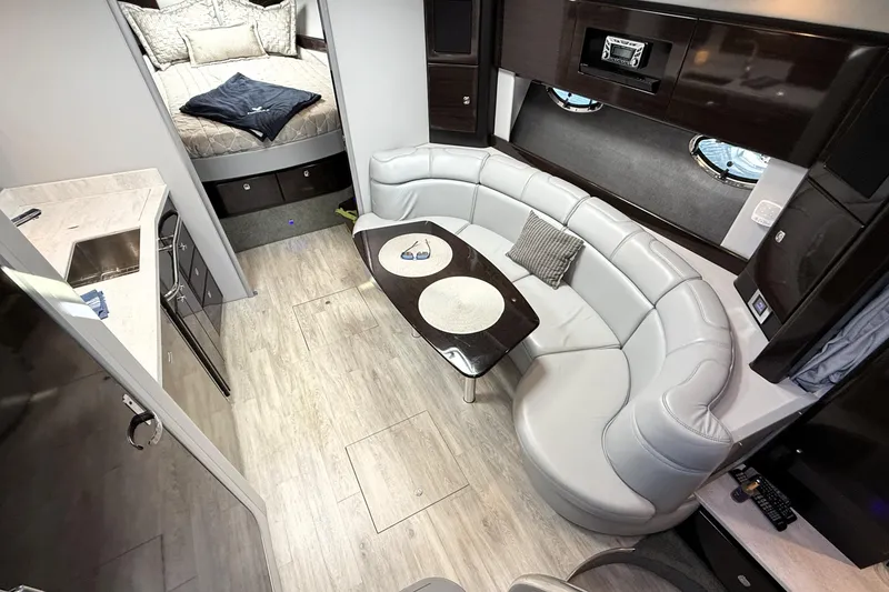 Slide: The Image of Luxurious interior of 2018 Formula 37 Performance Cruiser with cozy bed and elegant decor. - 24