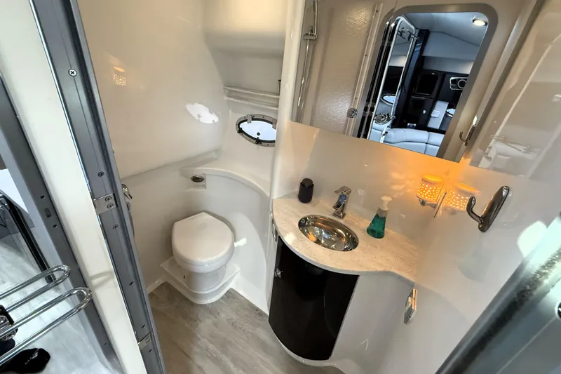 Slide: The Image of 2018 Formula 37 Performance Cruiser docked at marina, sunny day, clear sky. - 28