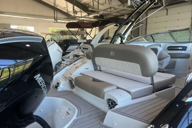 Slide: The Image of Close-up of a speaker on a 2026 Crownline Eclipse E260 XS boat. - 39