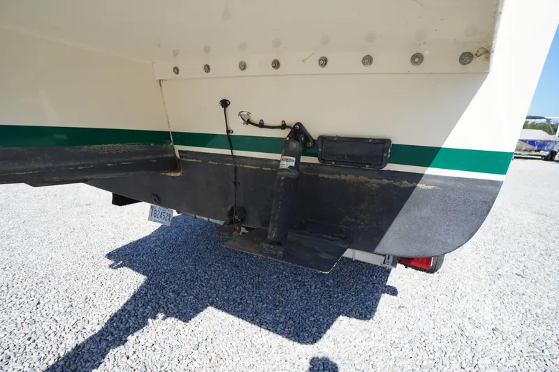 Slide: The Image of Rear view of 2016 Rosborough 246 Dingby boat on gravel, showing hull details. - 49