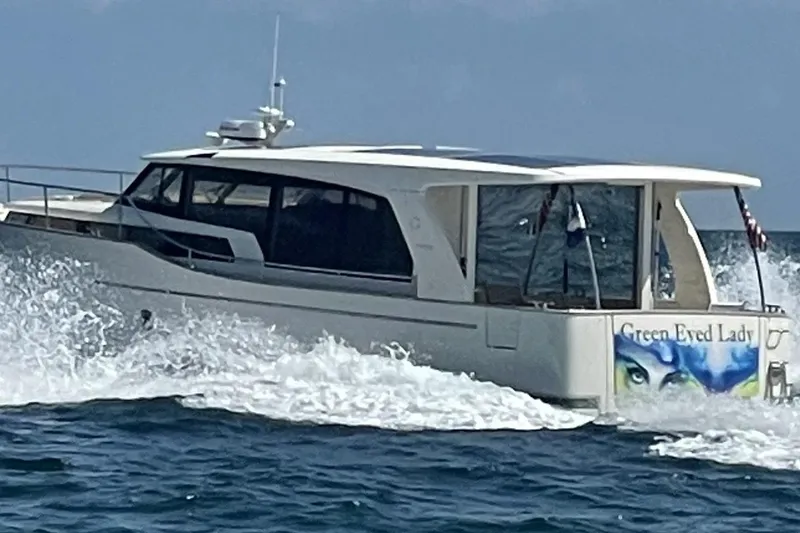 The Image of 2019 Greenline 40 yacht "Green Eyed Lady" cruising on the ocean. - 0