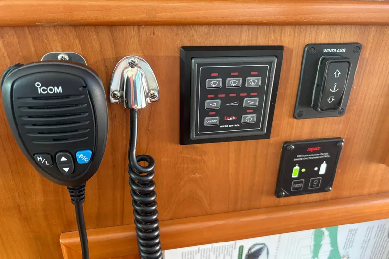 Slide: The Image of Control panel of 2023 Sabre 45 Salon Express yacht interior. - 23