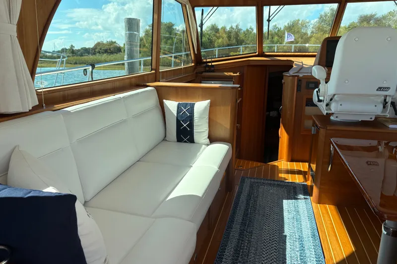 Slide: The Image of Luxurious interior of 2023 Sabre 45 Salon Express yacht with plush seating and modern amenities. - 6