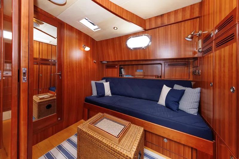 Slide: The Image of Luxurious wooden kitchen interior of 2009 Hunt Yachts 52 Express, featuring modern amenities. - 36
