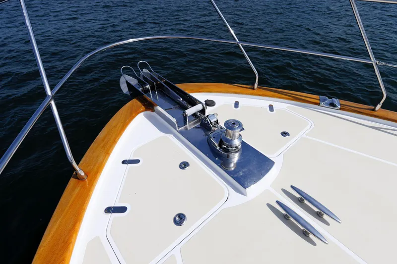 Slide: The Image of Bow view of 2009 Hunt Yachts 52 Express on open water. - 13