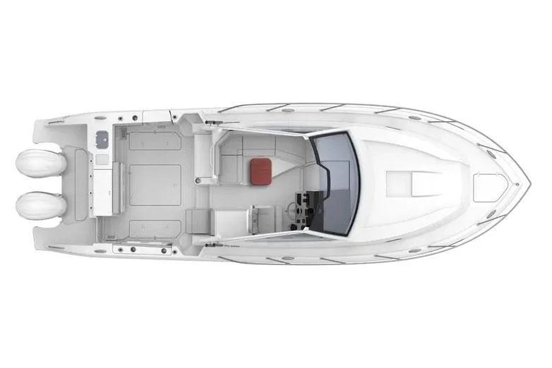 Slide: The Image of Manufacturer Provided Image: Top view of 2025 Pursuit OS 325 Offshore boat layout. - 22