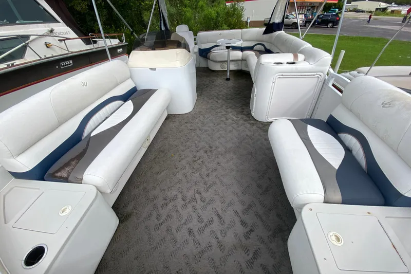 Slide: The Image of Interior of 2010 JC NEPTOON 19 pontoon boat with spacious seating and modern design. - 8