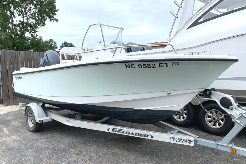 The Image of 2021 Edgewater 188CC boat on EZ Loader trailer, parked outdoors. - 1