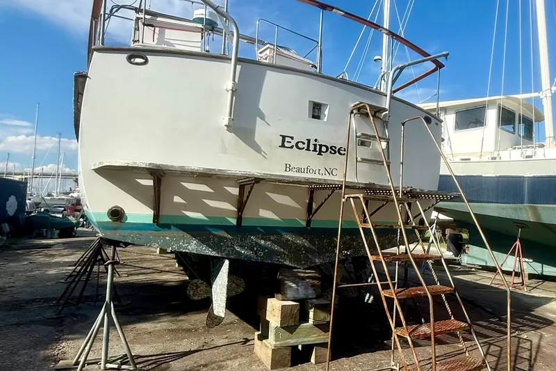 Slide: The Image of 1982 Albin 49 Trawler "Eclipse" on dry dock in Beaufort, NC. - 39