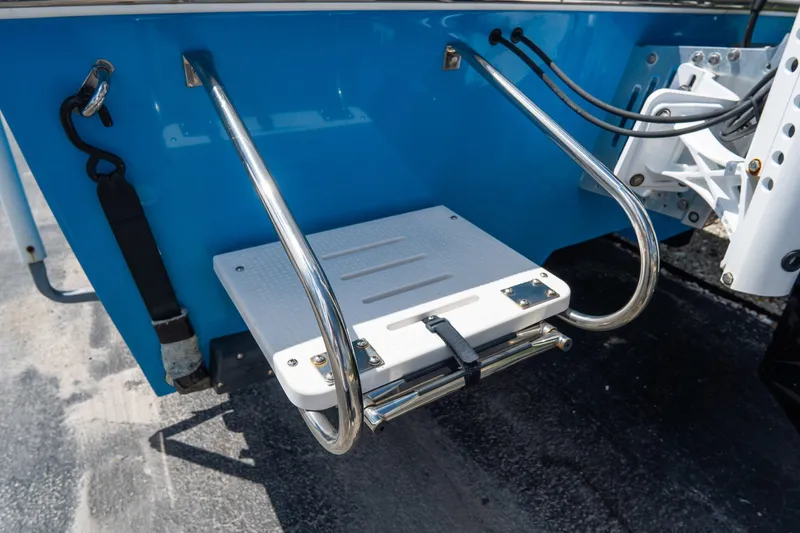 Slide: The Image of Croswait Custom Carolina 21 boat ladder, 2022 model, with stainless steel rails. - 6