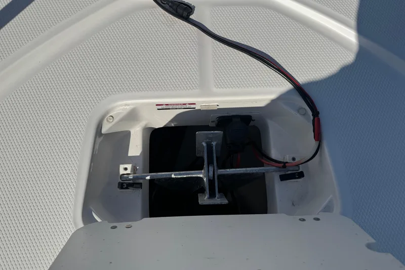 Slide: The Image of Anchor storage compartment on 2023 Robalo 206 Cayman boat. - 29