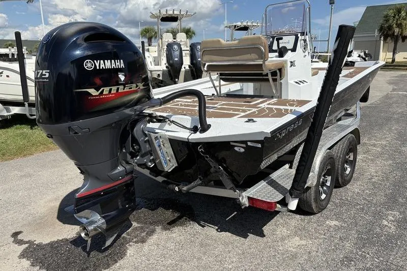 Slide: The Image of 2022 Xpress H22B Bay boat with Yamaha VMAX engine on trailer. - 3