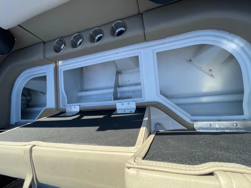 Slide: The Image of 2023 Hurricane FunDeck 2360 SBC boat interior storage compartments. - 35
