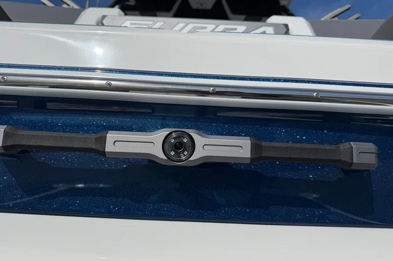 Slide: The Image of 2026 Supra SA 450 boat rear view with camera and handle detail. - 15