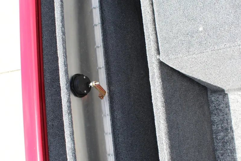 Slide: The Image of Manufacturer Provided Image: 2026 Tracker Super Guide V-16 SC fishing boat with trailer, red exterior, and Mercury engine. - 21