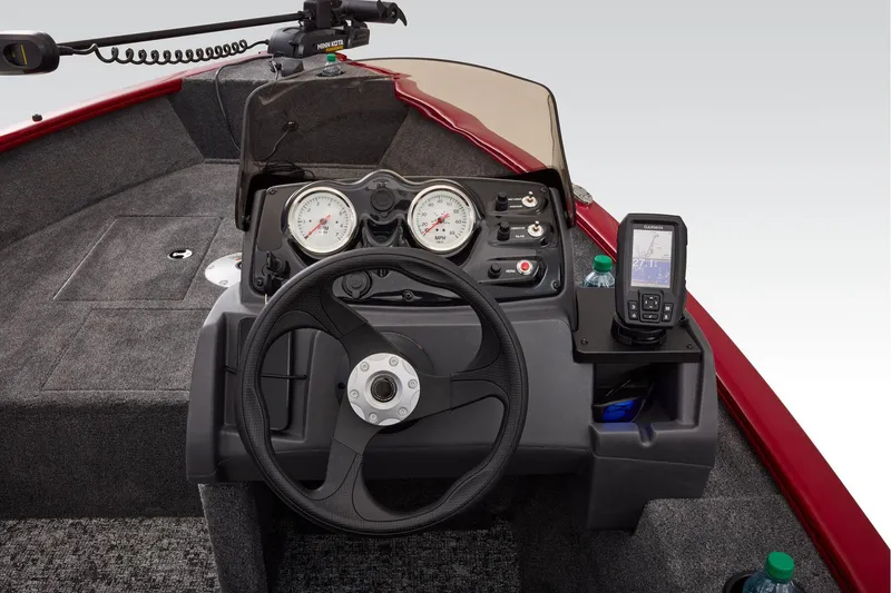 Slide: The Image of Manufacturer Provided Image: Garmin fishfinder on 2026 Tracker Super Guide V-16 SC boat dashboard. - 38