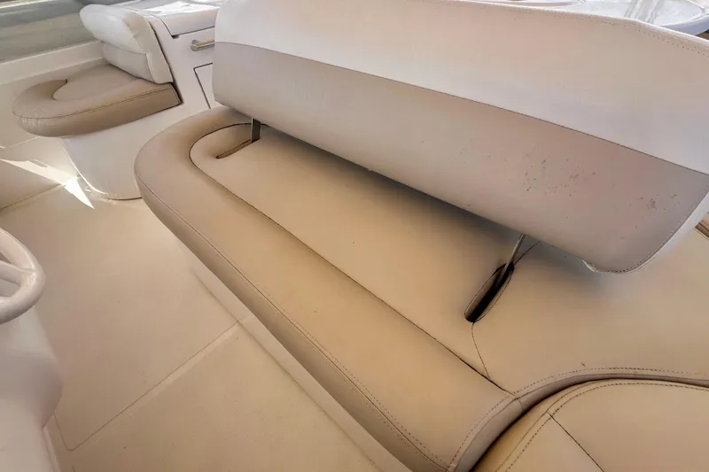 Slide: The Image of 1999 Azimut 58 yacht interior with beige leather seating and sleek design. - 41