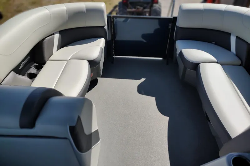 Slide: The Image of Interior of 2026 Sylvan Mirage X3 pontoon boat with spacious seating. - 23