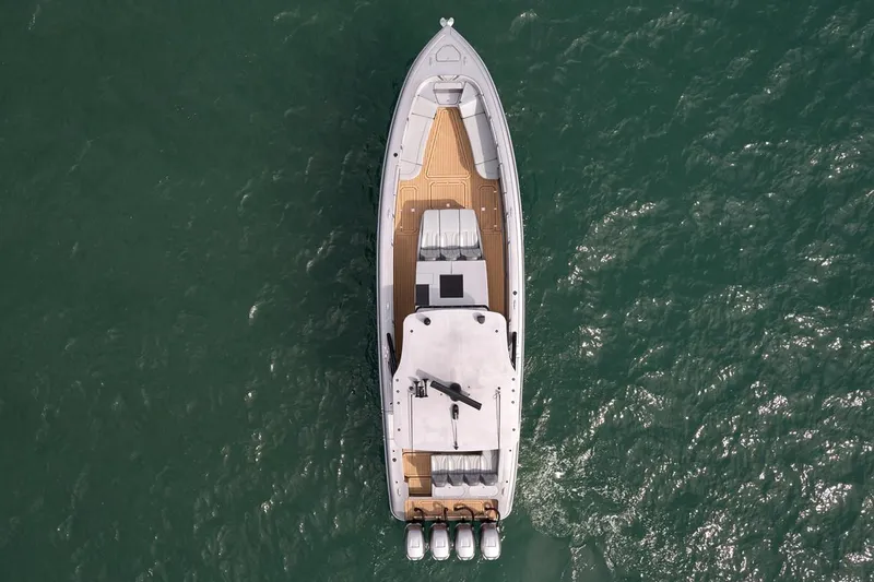 Slide: The Image of Manufacturer Provided Image: Aerial view of 2019 Midnight Express 43 Open boat on water. - 6