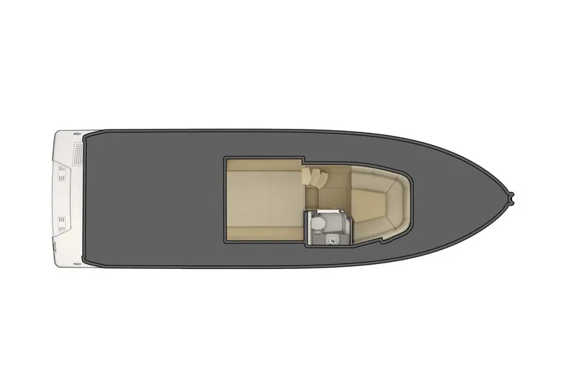 Slide: The Image of Manufacturer Provided Image: Top view of 2025 Sea Ray SLX 400 boat layout, featuring seating and cabin area. - 21