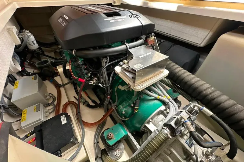 Slide: The Image of Engine compartment of 2019 Greenline 33 Hybrid - Great Loop Edition boat. - 46